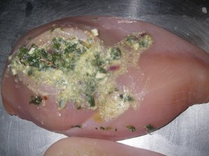 Stuffed chicken before cooking