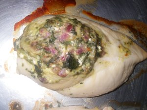 Stuffed cooked chicken